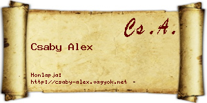 Csaby Alex névjegykártya