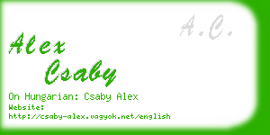 alex csaby business card